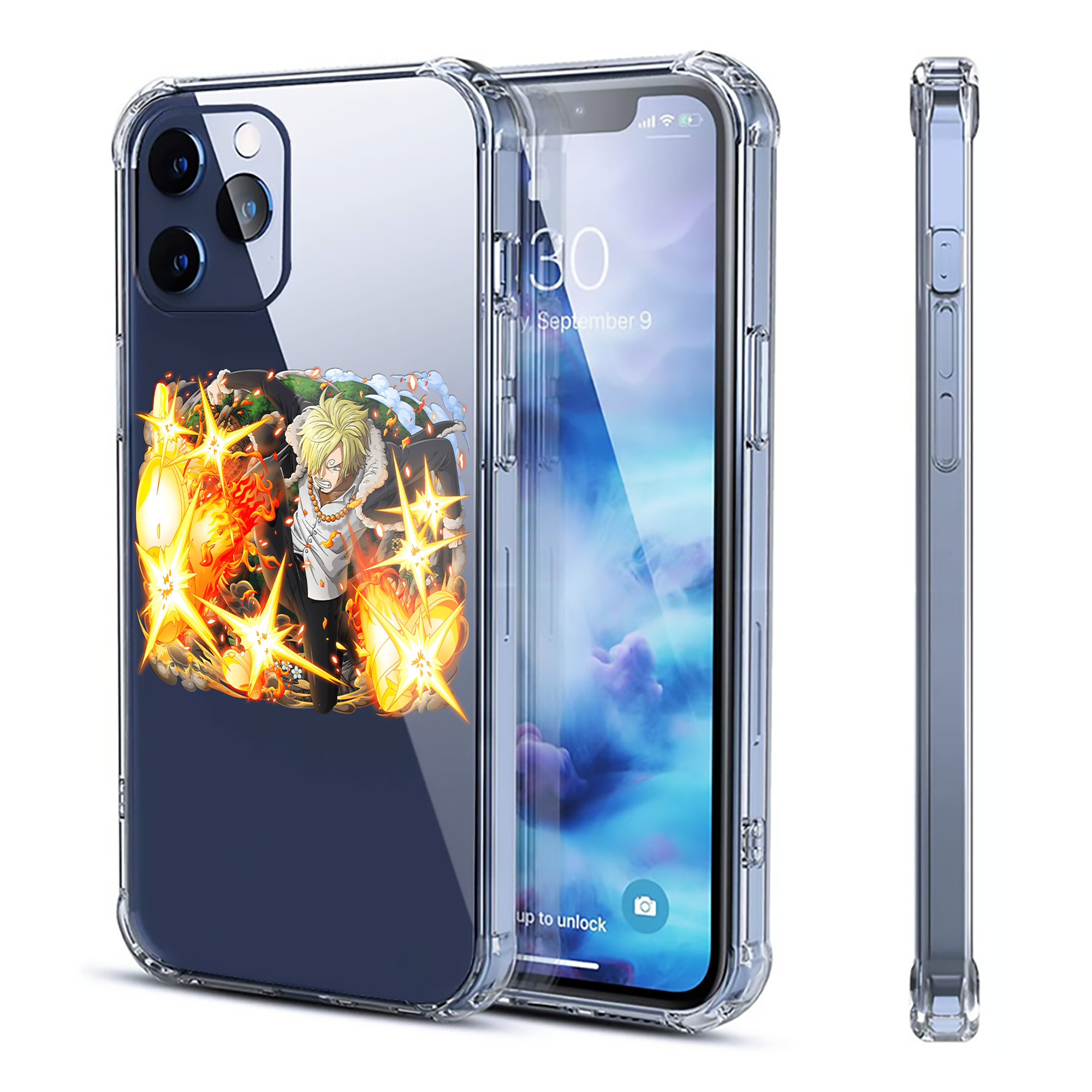 （画像用） ワンピース サンジ ONE PIECE Sanji 【iPhone 12シリーズ対応】透明スマホケース（クリアソフトケース）